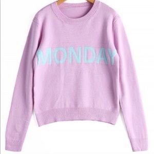 Zaful crew neck sweater MONDAY